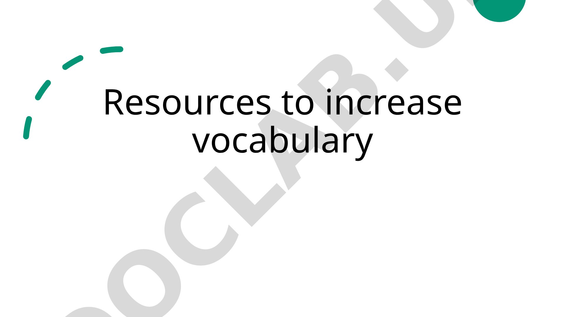 Resources to increase vocabulary