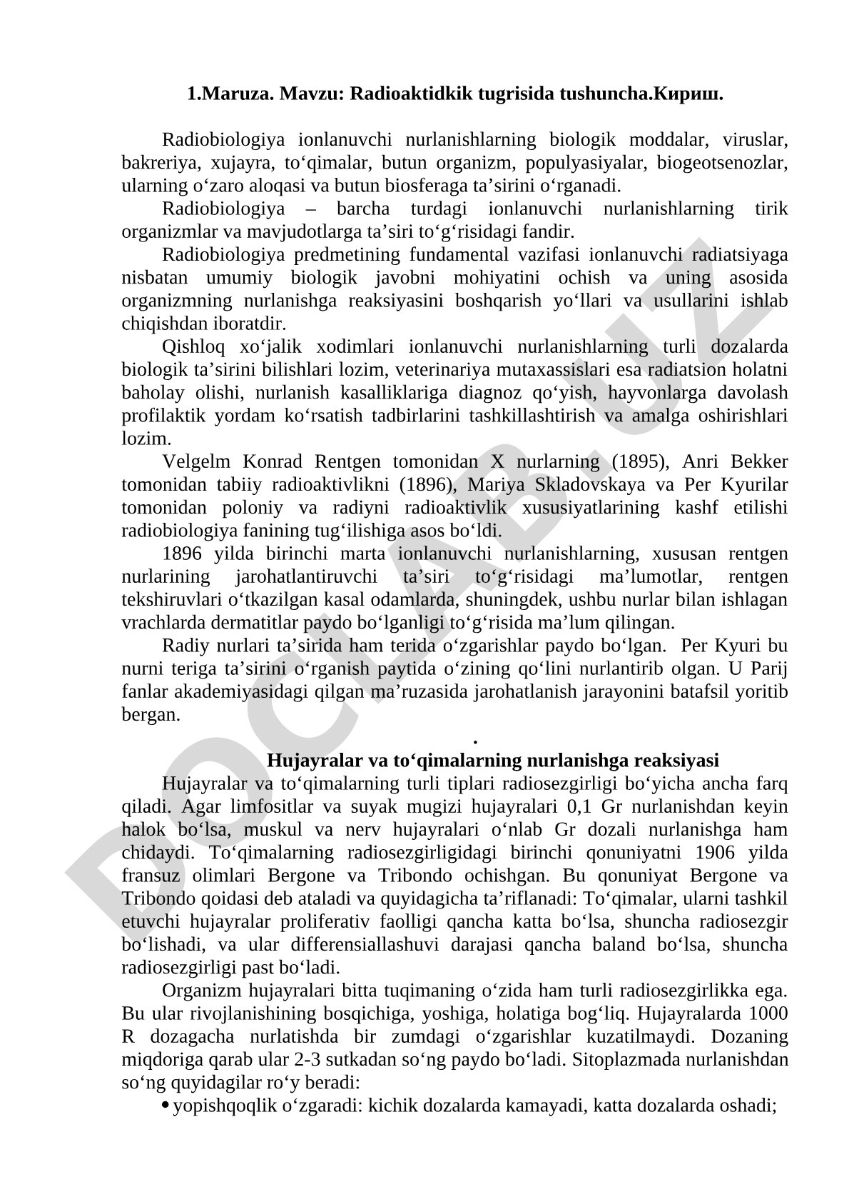 Radioaktivlik to‘g‘risida tushuncha