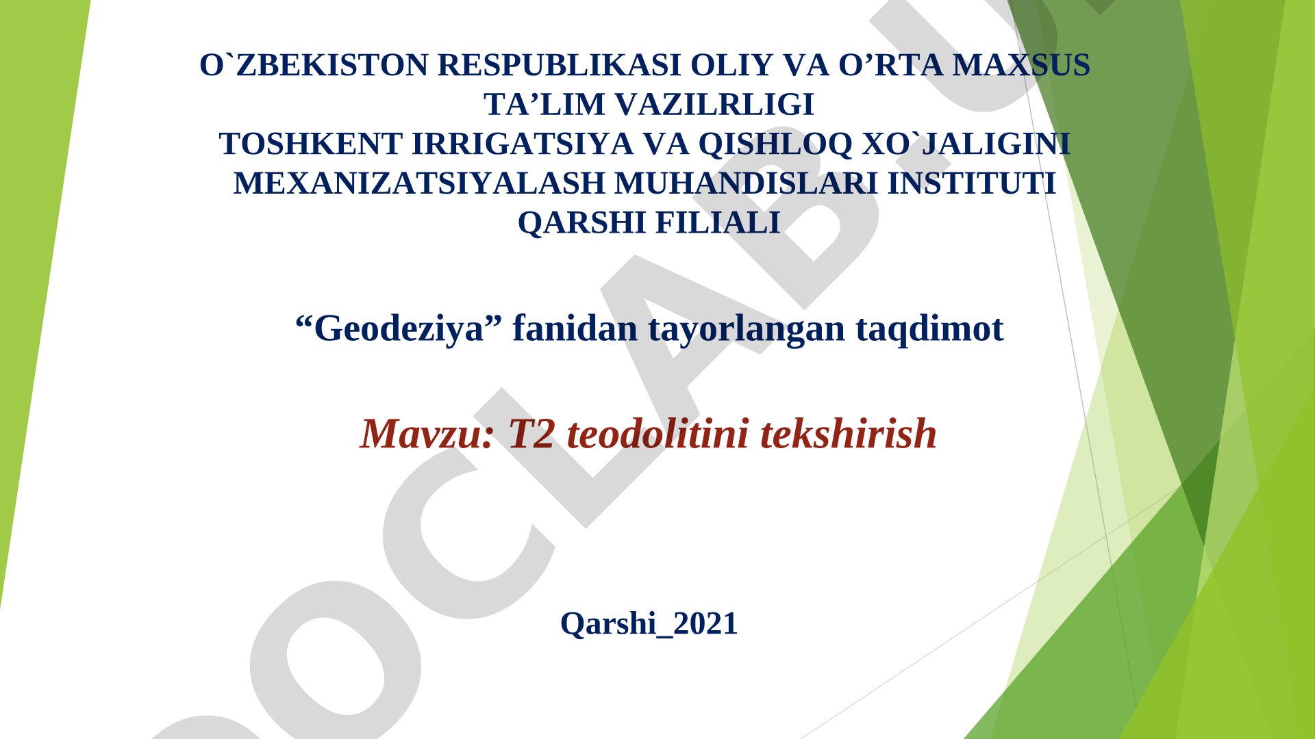 T2 teodolitini tekshirish