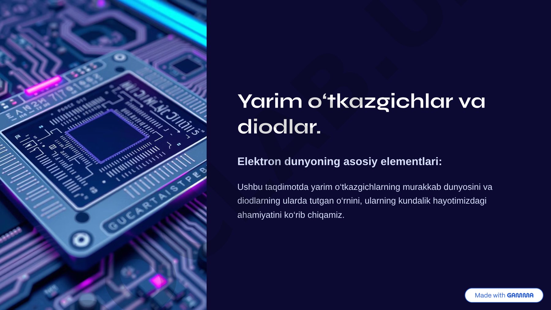 Yarim o8tkazgichlar va diodlar
