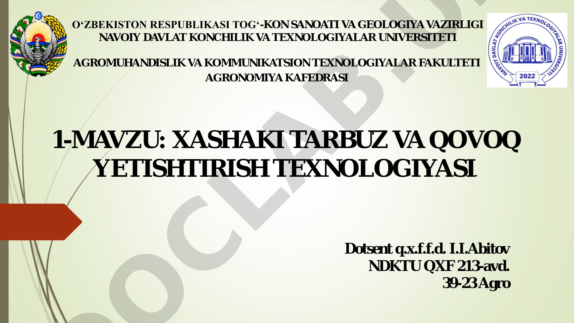 Xashaki tarbuz va qovoq yetishtirish texnologiyasi