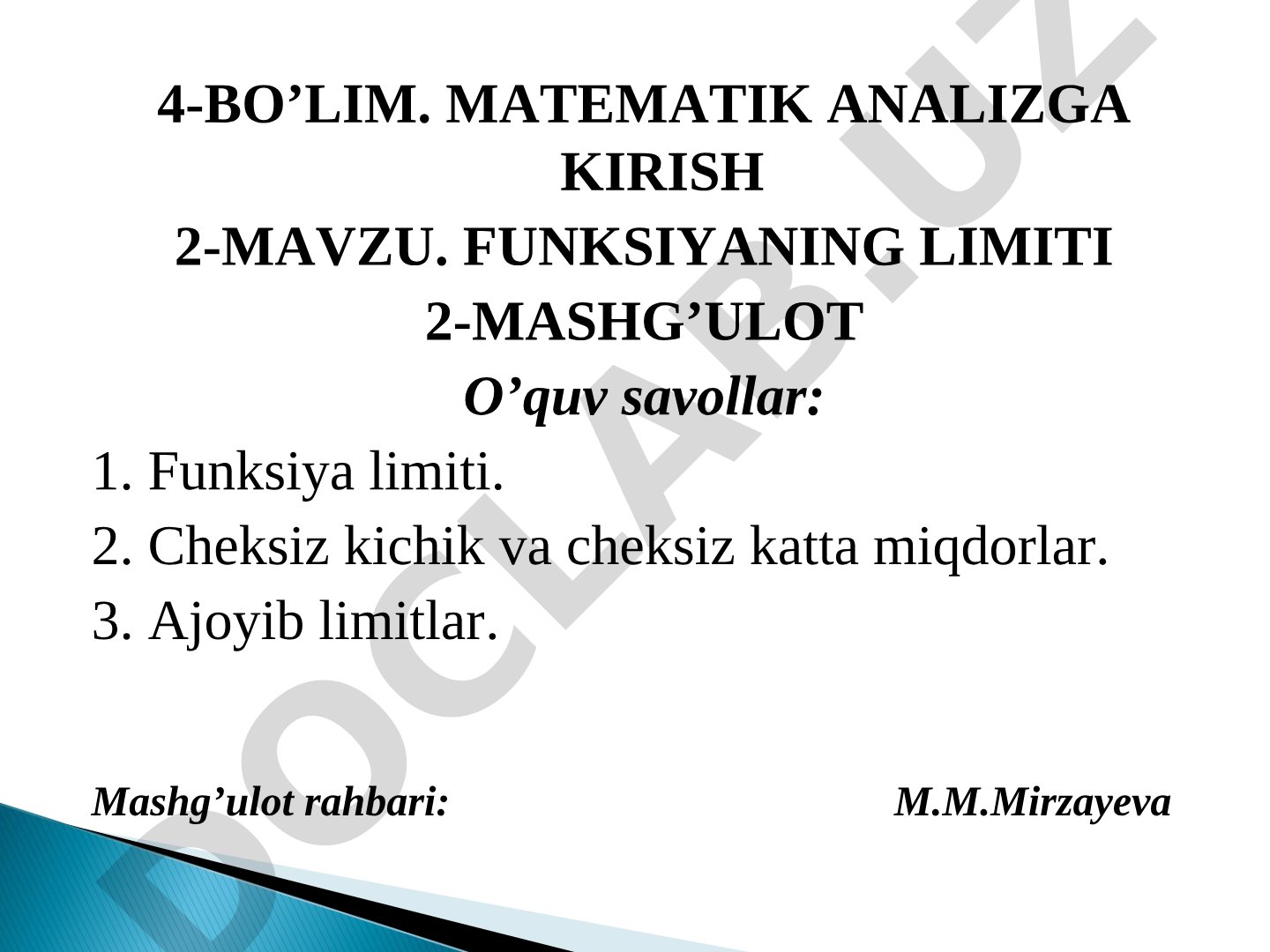 Funksiyaning limiti