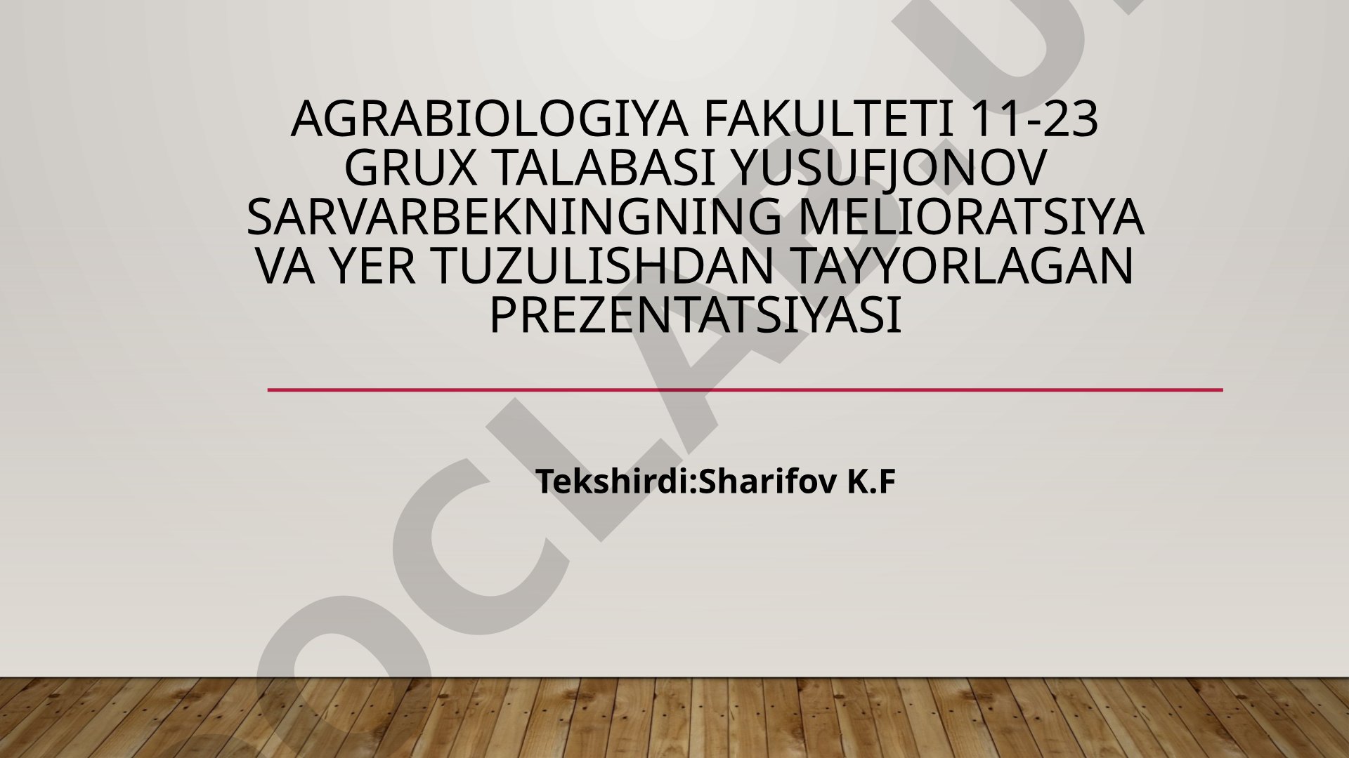 Fermer xo‘jaligida erni sho‘rlanish kartasini tuzish va shu asosida sho‘r yuvishni tashkil qilish