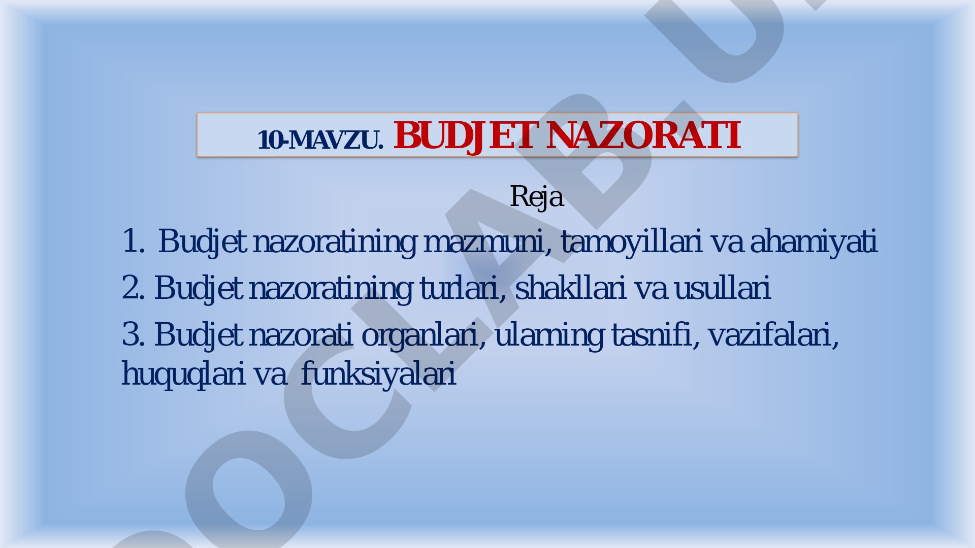 Budjet nazorati