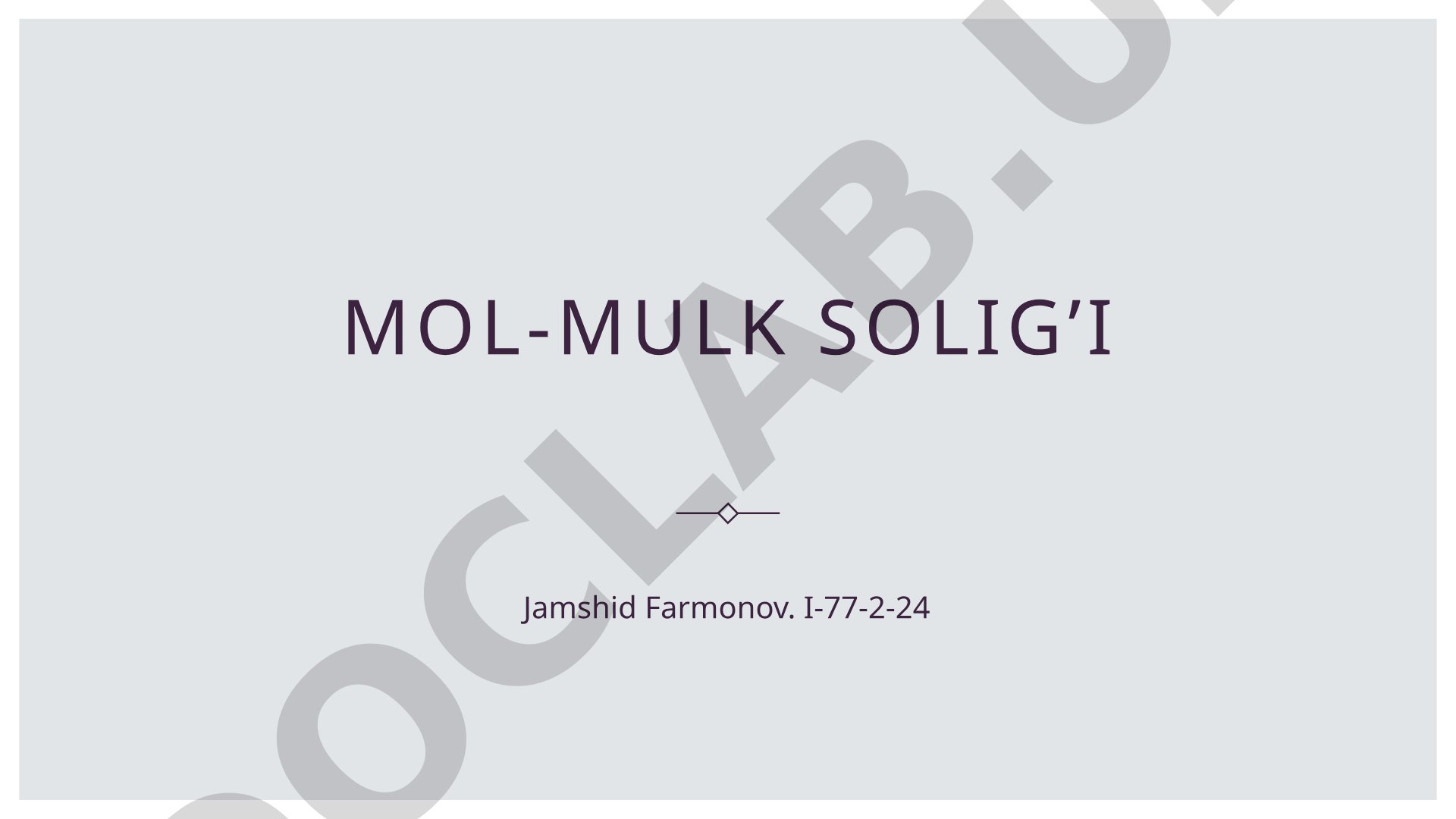 Mol-mulk solig'i