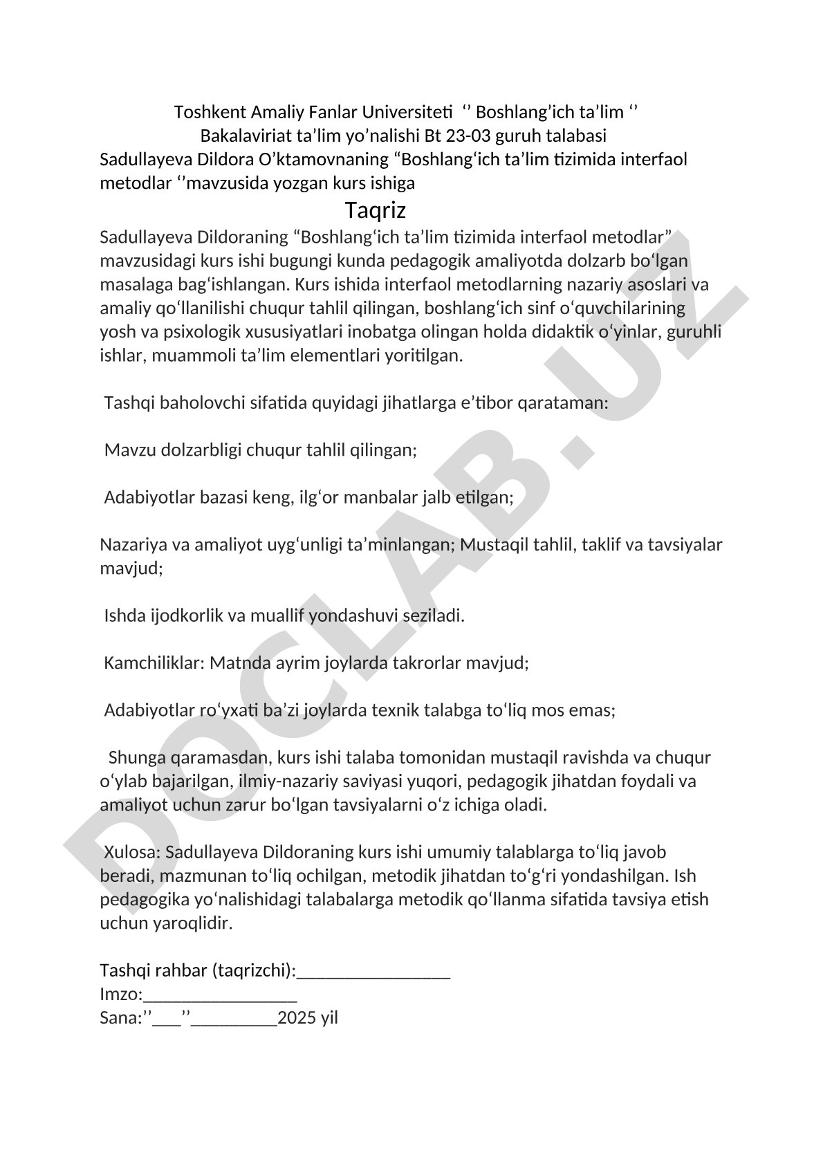 Boshlang‘ich ta’lim tizimida interfaol metodlar