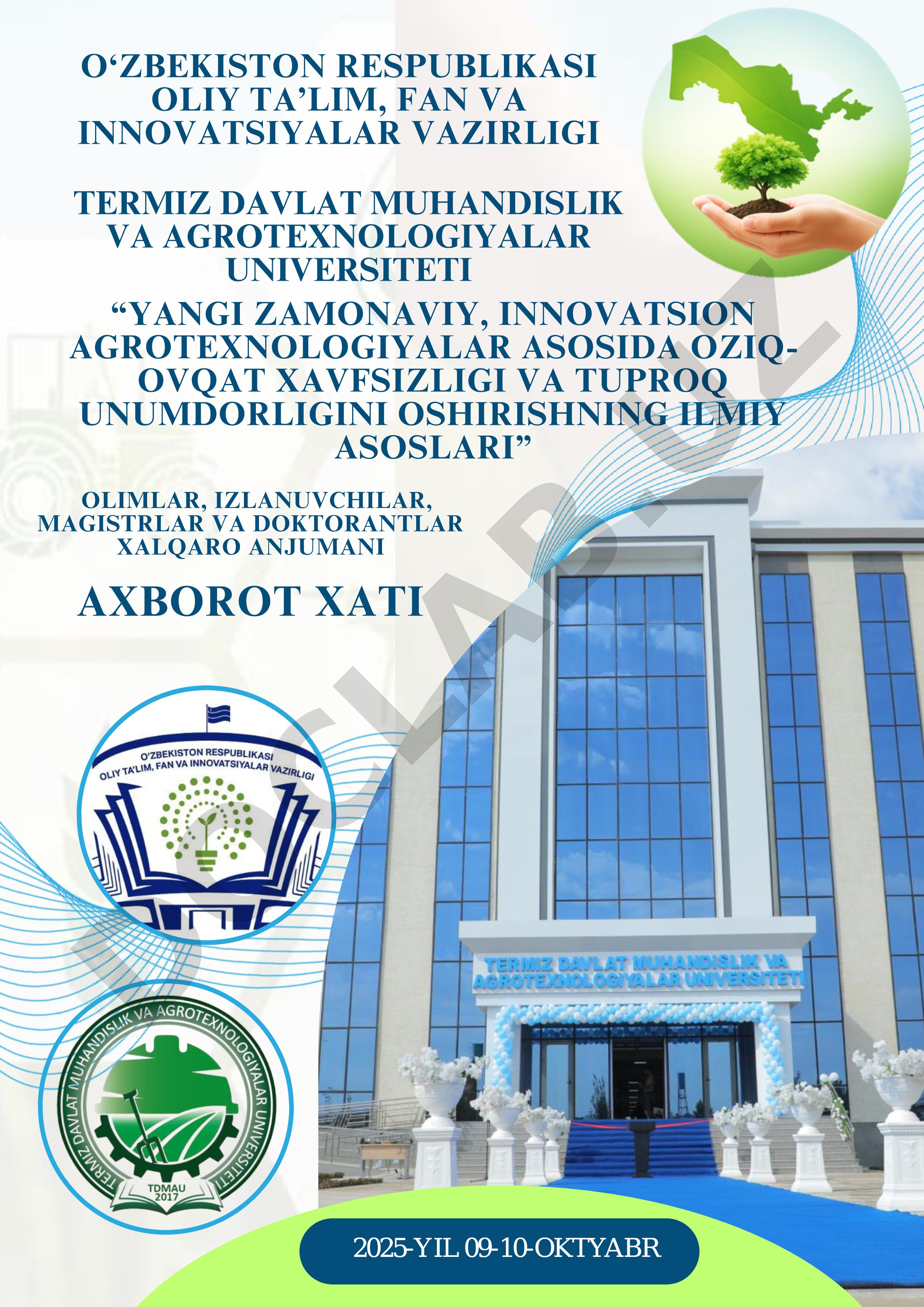 Oziq-ovqat xavfsizligi va tuproq unumdorligini oshirishning ilmiy asoslari