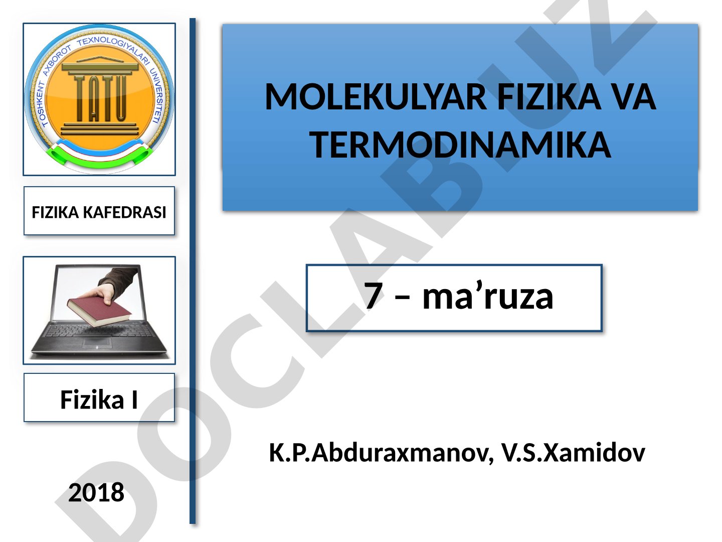 Molekulyar fizika va termodinamika