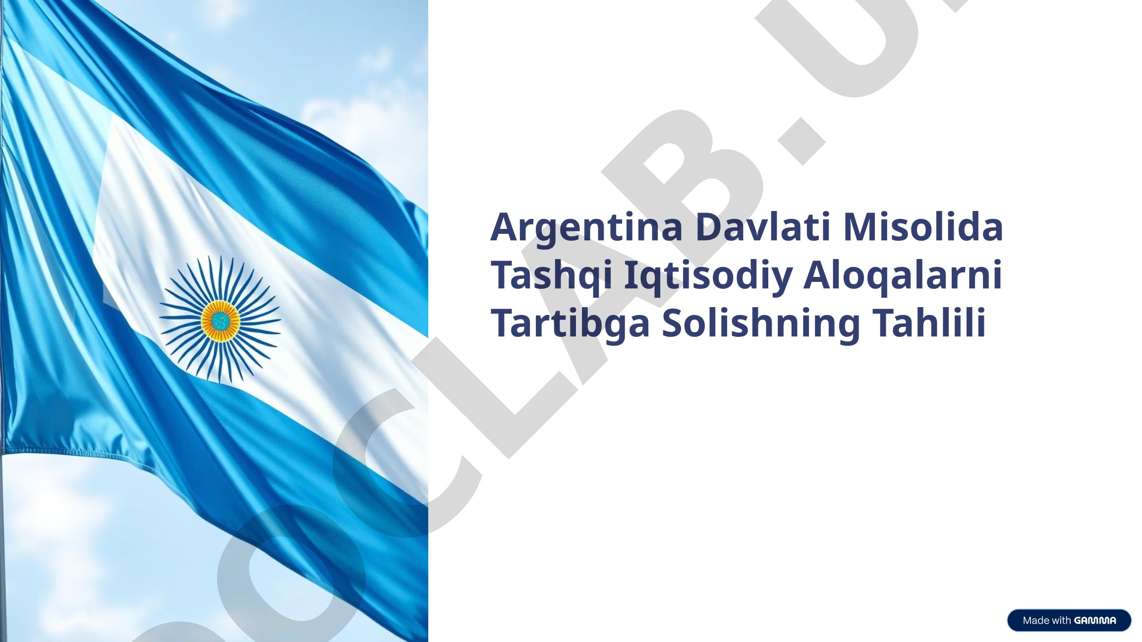 Argentina Davlati Misolida Tashqi Iqtisodiy Aloqalarni Tartibga Solishning Tahlili