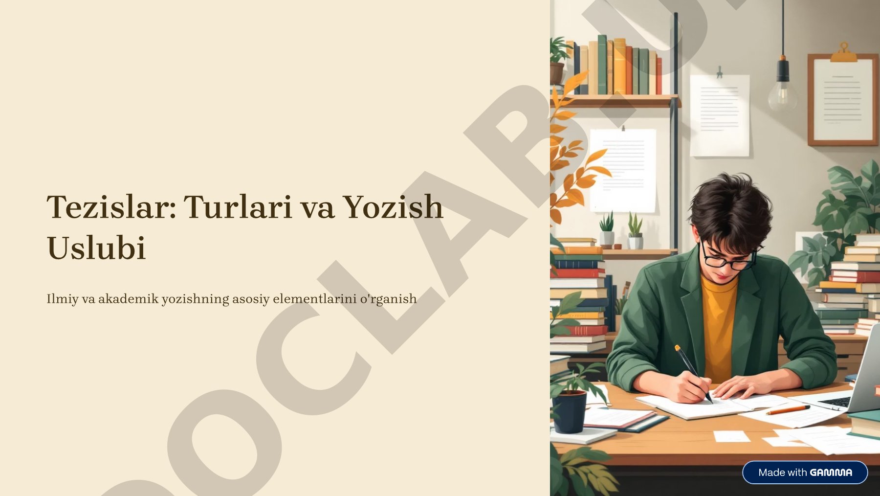 Tezislar: Turlari va Yozish Uslubi