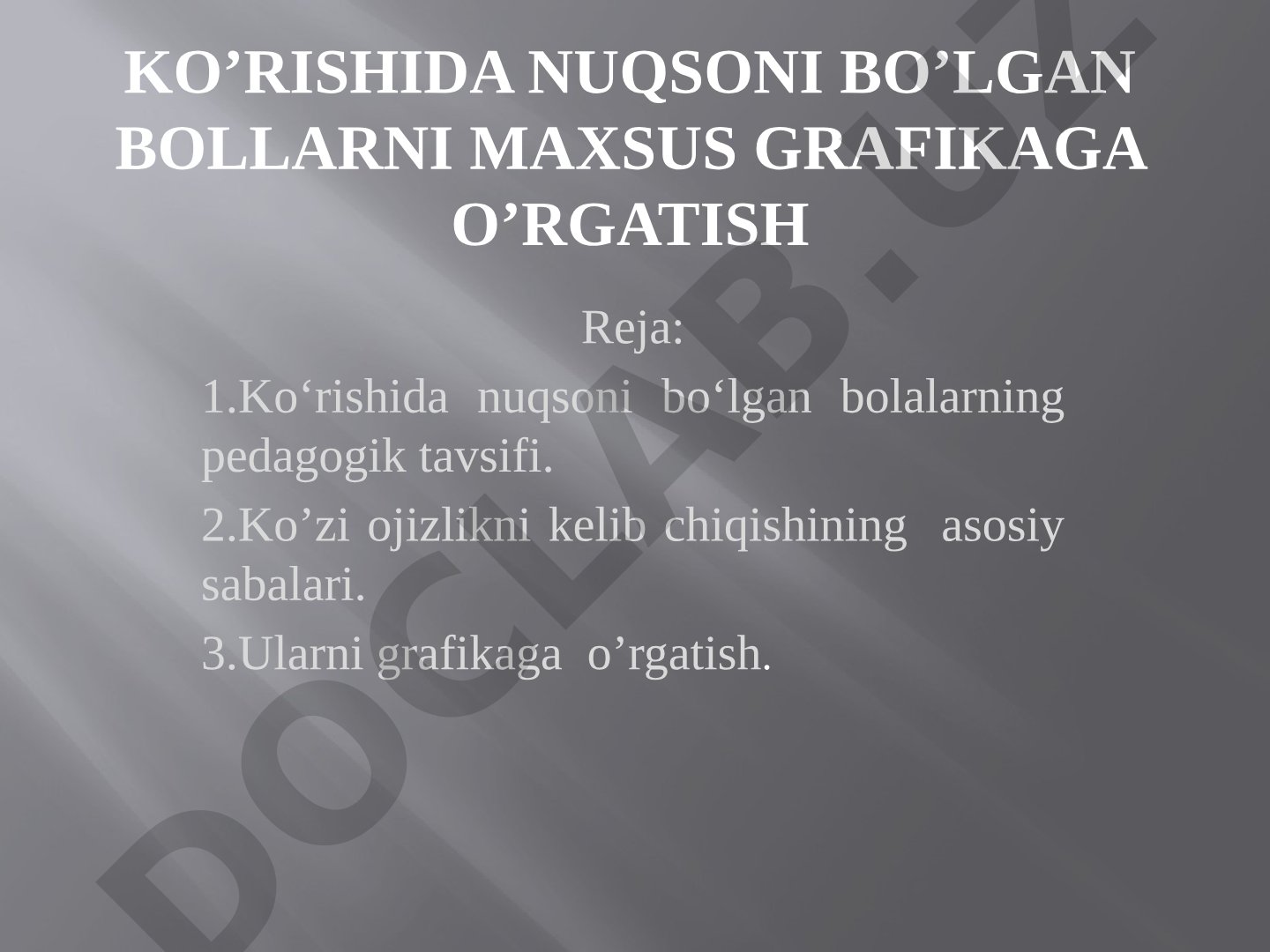 Ko’rishida nuqsoni bo’lgan bollarni maxsus grafikaga o’rgatish