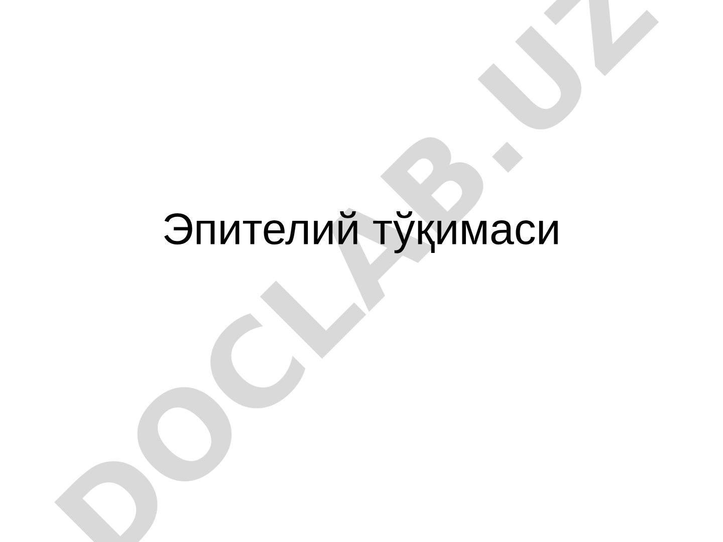 Эпителий тўқимаси турлари ва тузилиши