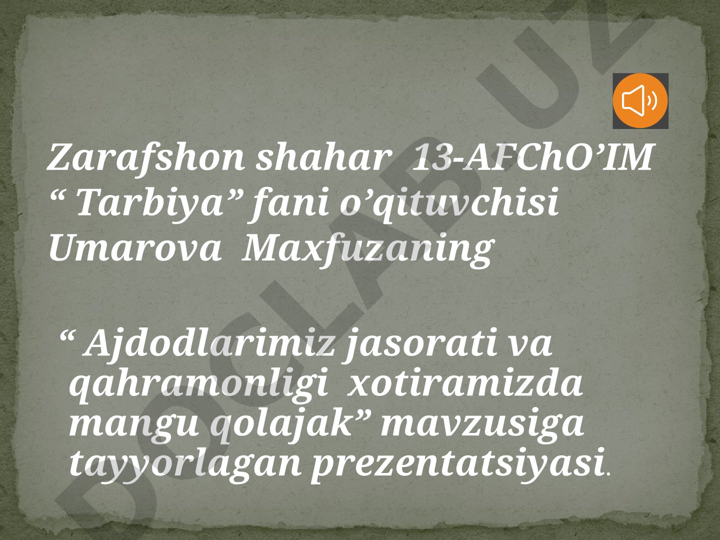 Ajdodlarimiz jasorati va qahramonligi xotiramizda mangu qolajak