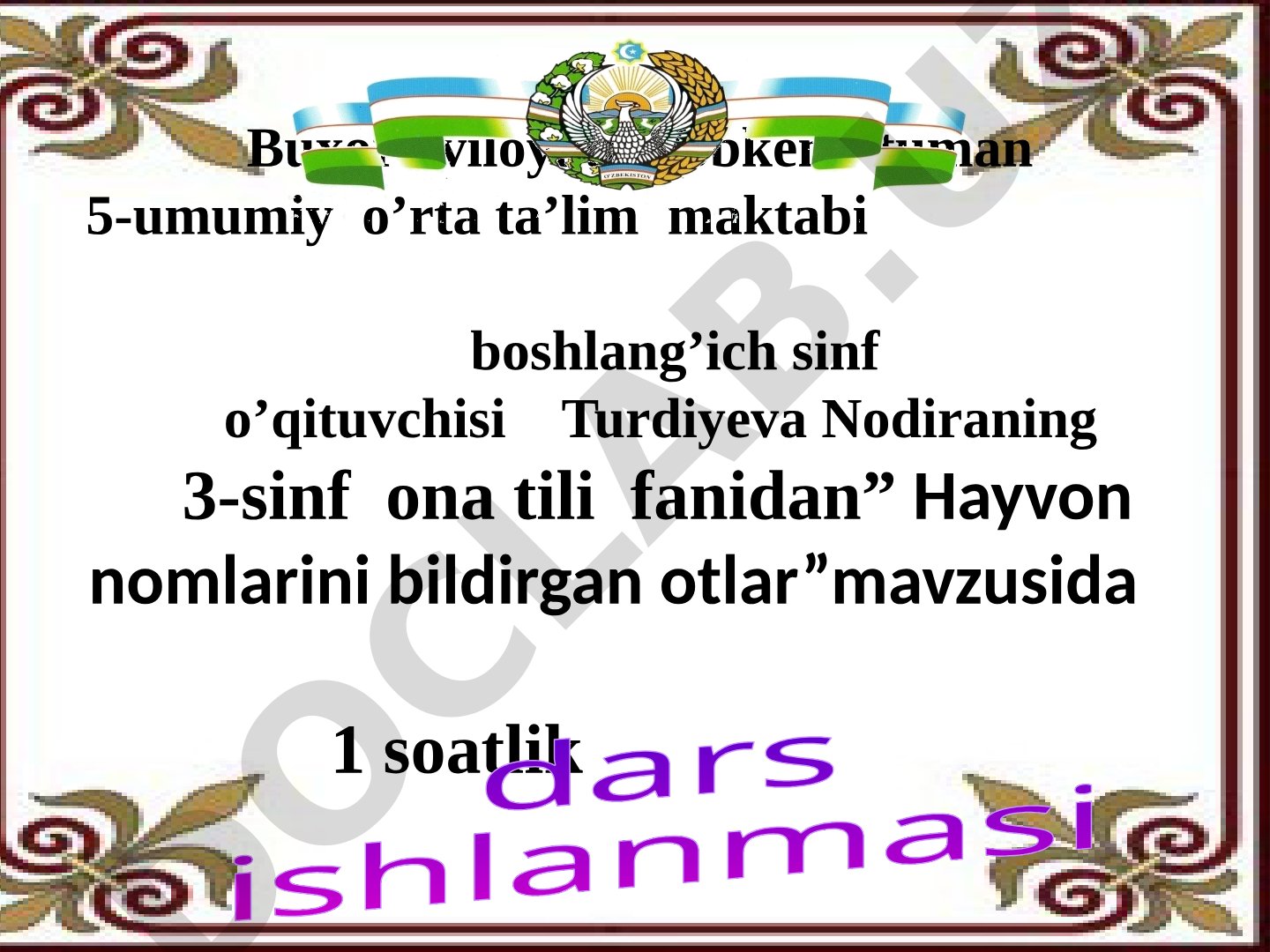 Hayvon nomlarini bildirgan otlar