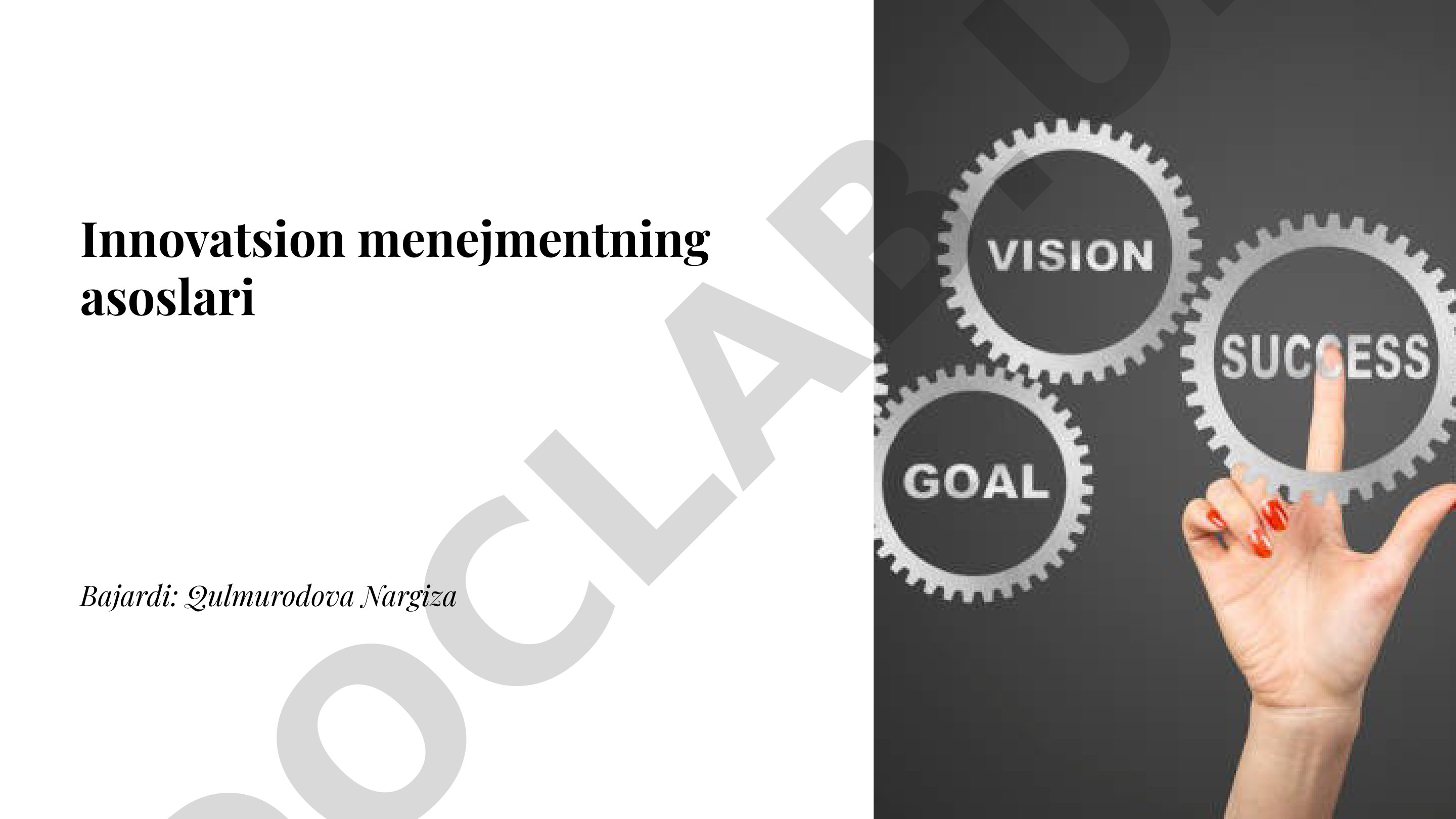 Innovatsion menejmentning asoslari