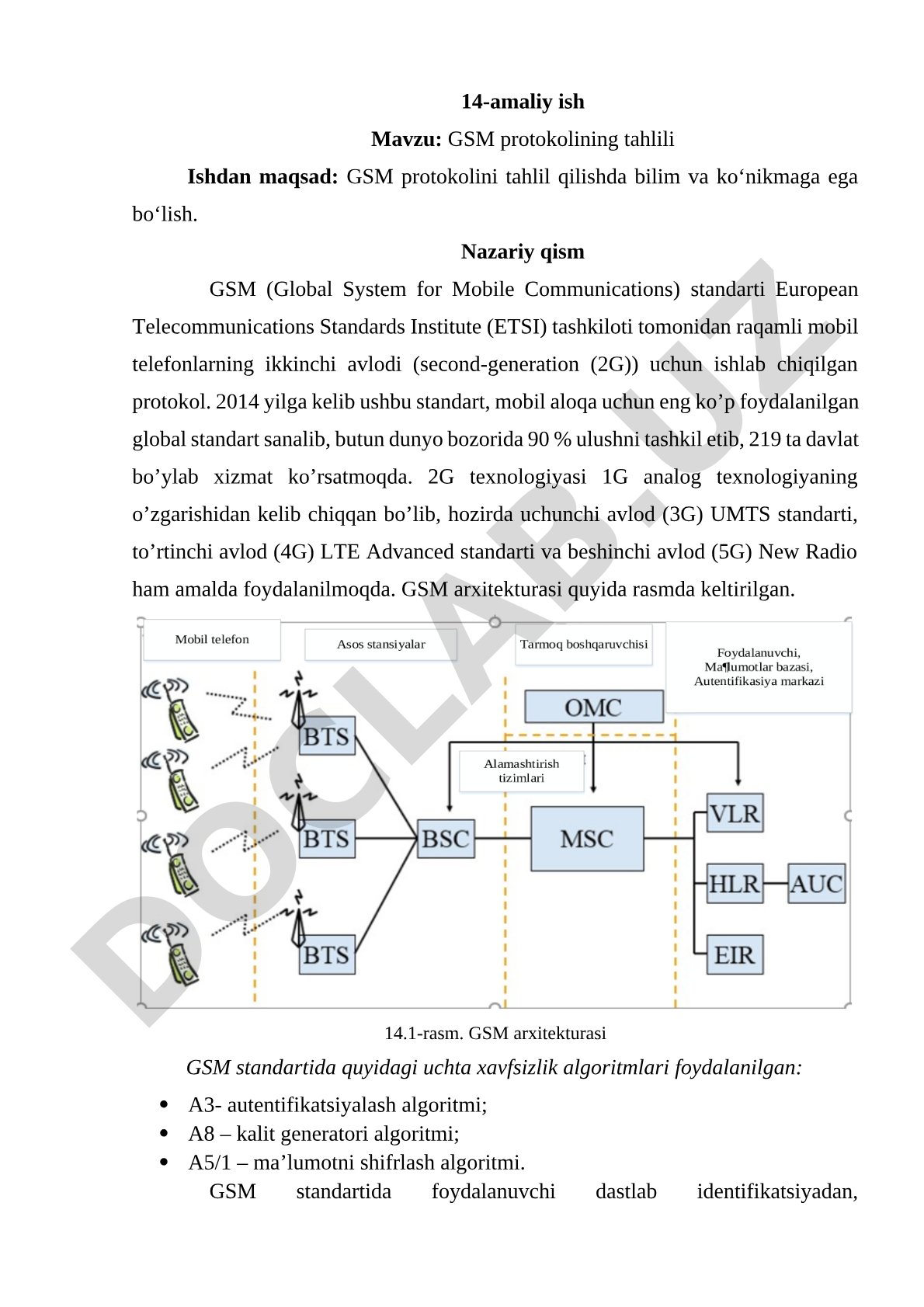 GSM protokolining tahlili