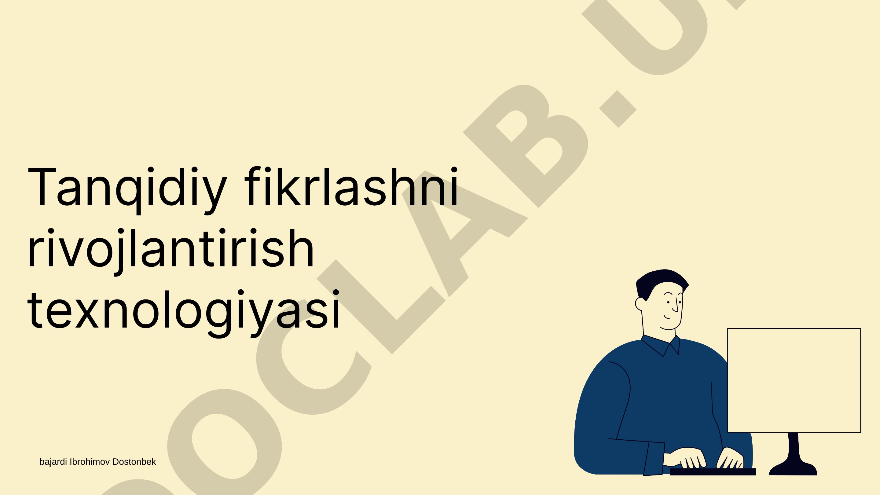 Tanqidiy fikrlashni rivojlantirish texnologiyasi