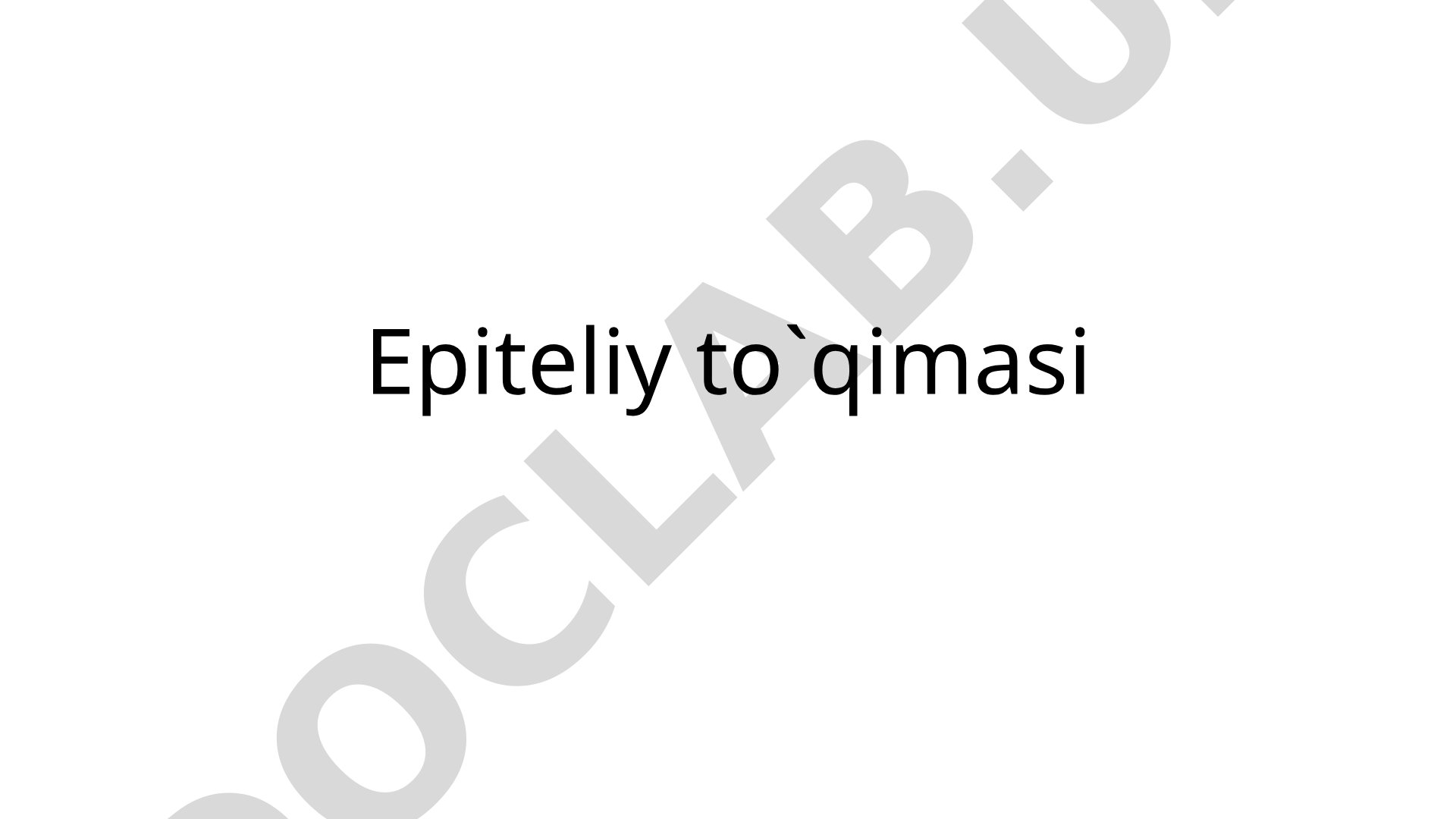 Epiteliy to'qimasi 1-Keys
