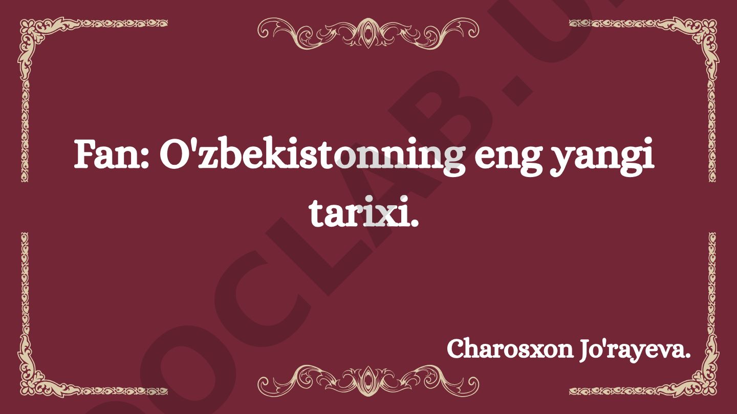 Iqtisodiy islohotlar xususiy mulkchilikning shakllanishi