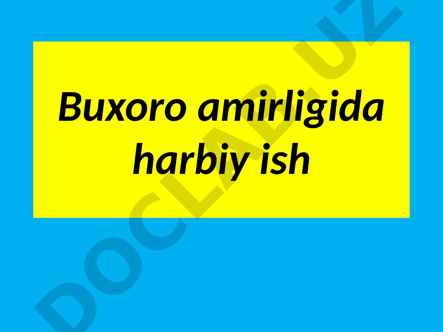 Buxoro amirligida harbiy ish va harbiy islohotlar