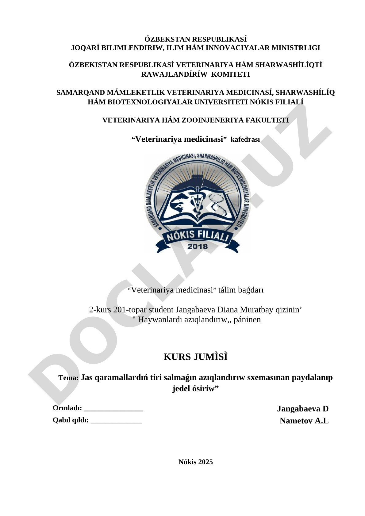 Jas qaramallardıń tiri salmaǵın azıqlandırıw sxemasınan paydalanıp jedel ósiriw