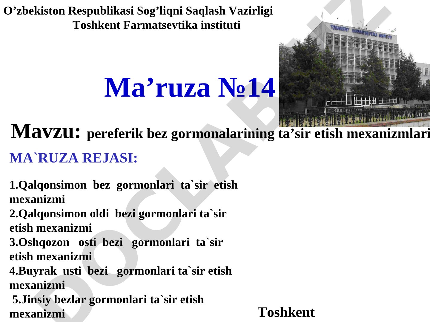 Pereferik bez gormonalarining ta'sir etish mexanizmlari