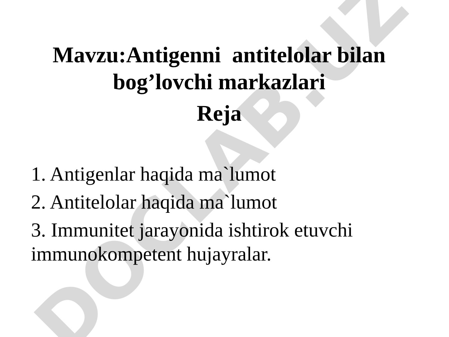Antigenni antitelolar bilan bog’lovchi markazlari