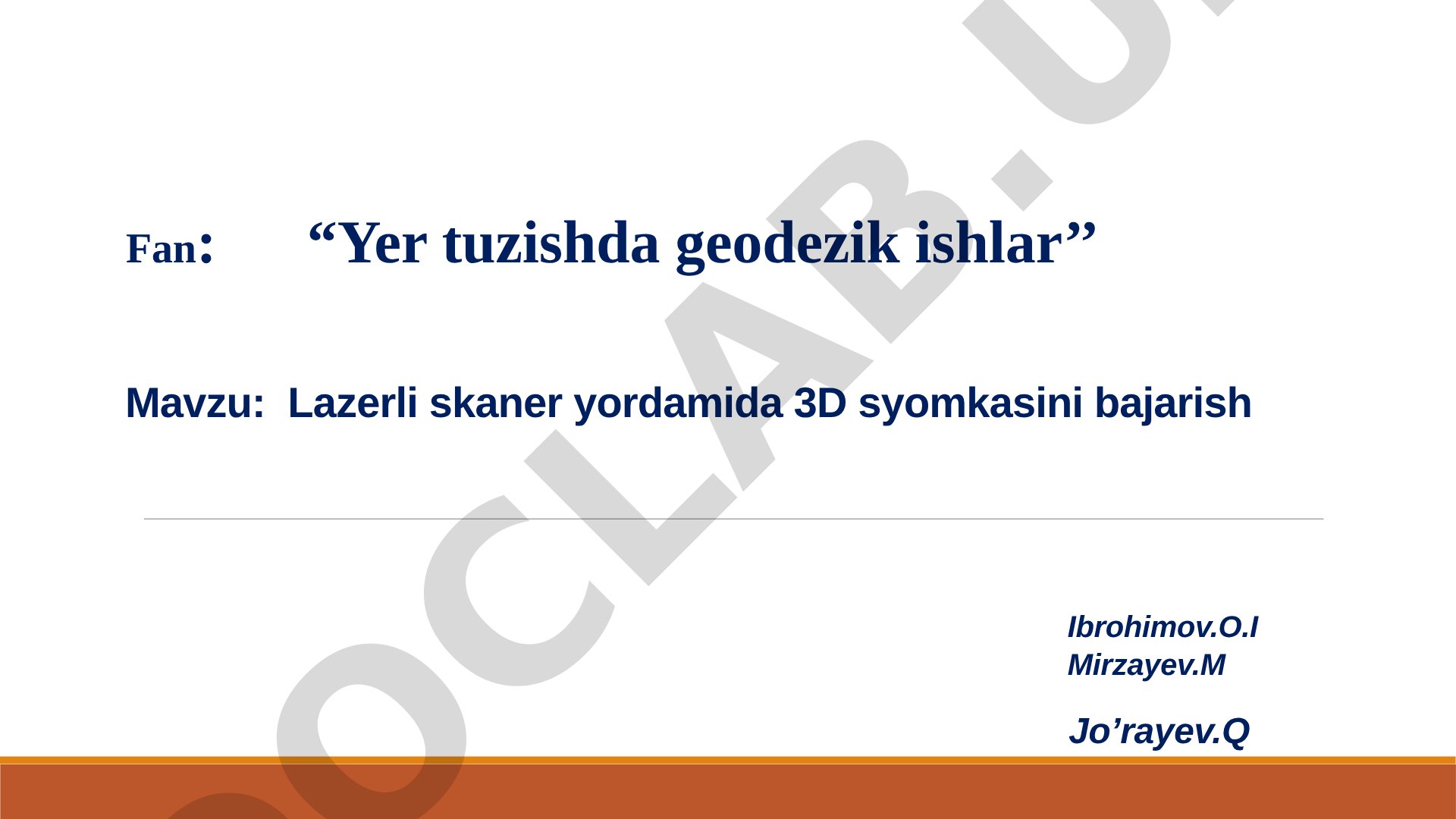 Lazerli skaner yordamida 3D syomkasini bajarish
