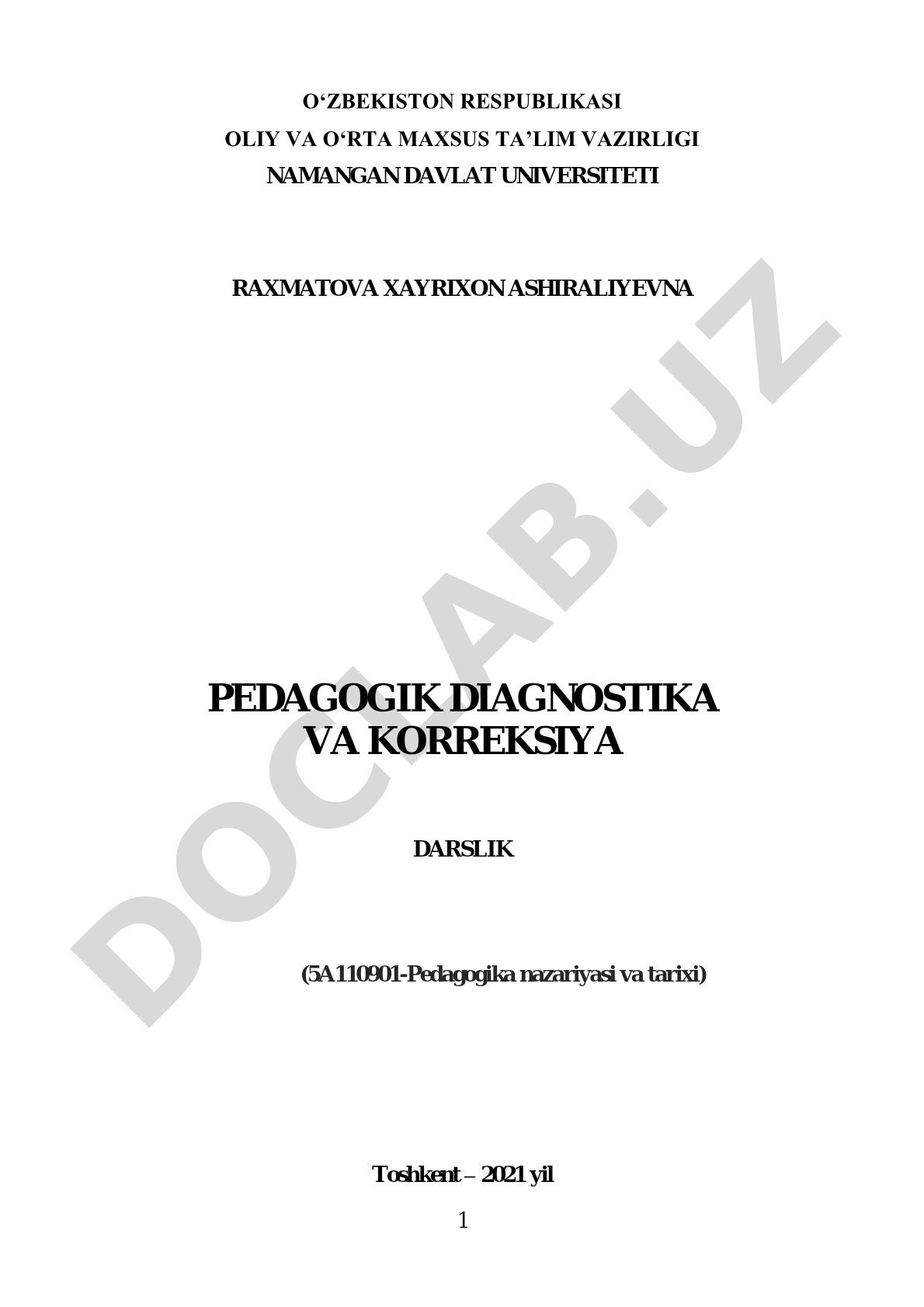 Pedagogik diagnostika va korreksiya