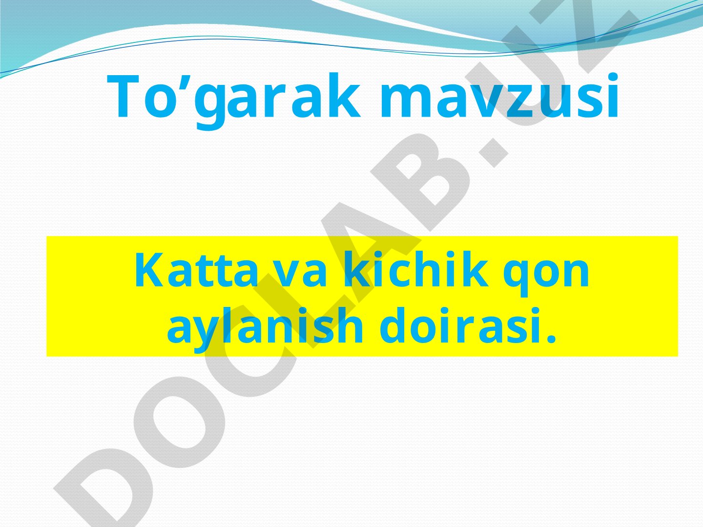 Katta va kichik qon aylanish doirasi