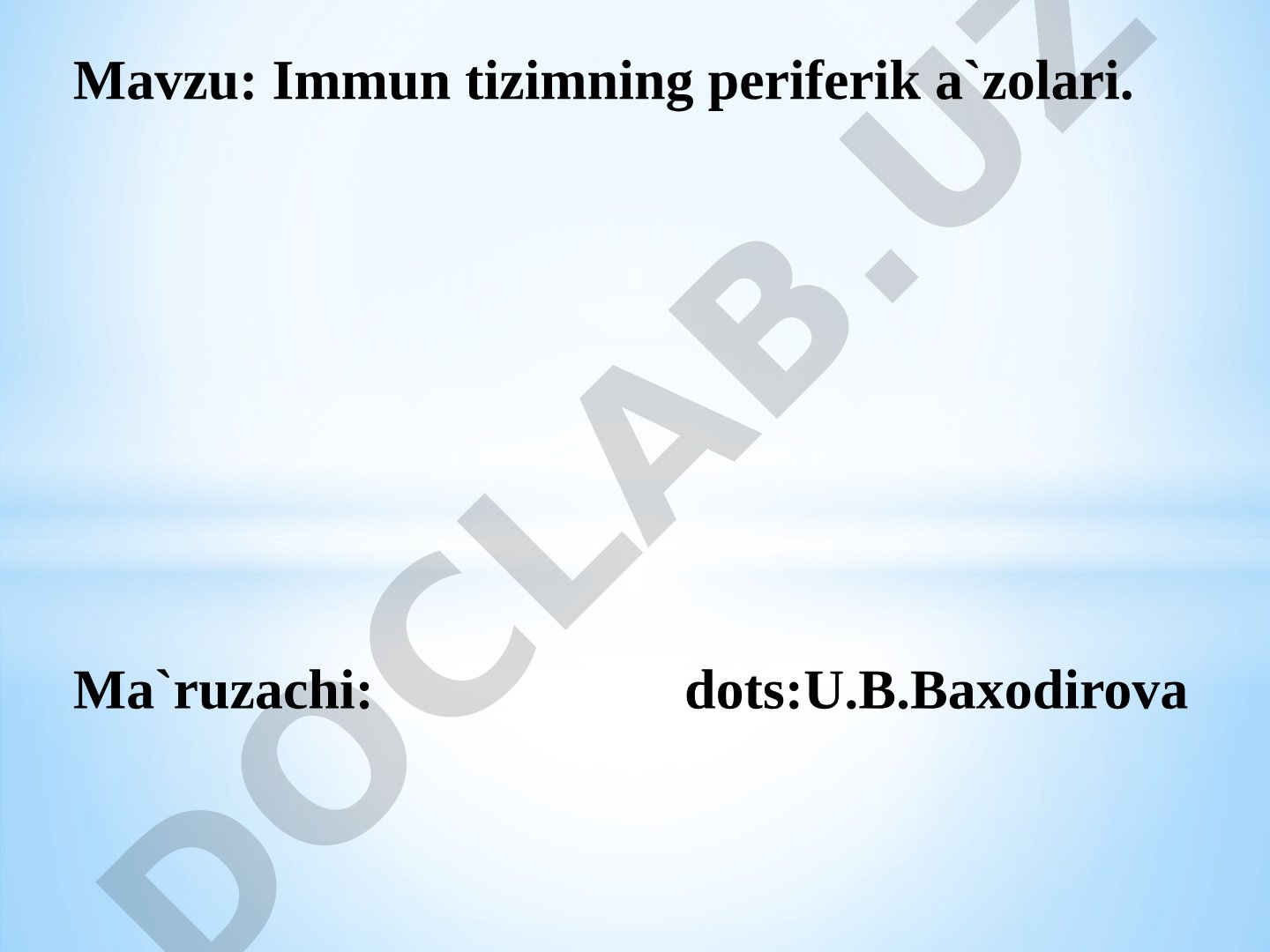 Immun tizimning periferik a'zolari