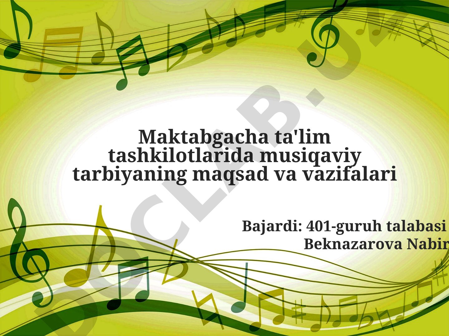 Maktabgacha ta'lim tashkilotlarida musiqaviy tarbiyaning maqsad va vazifalari