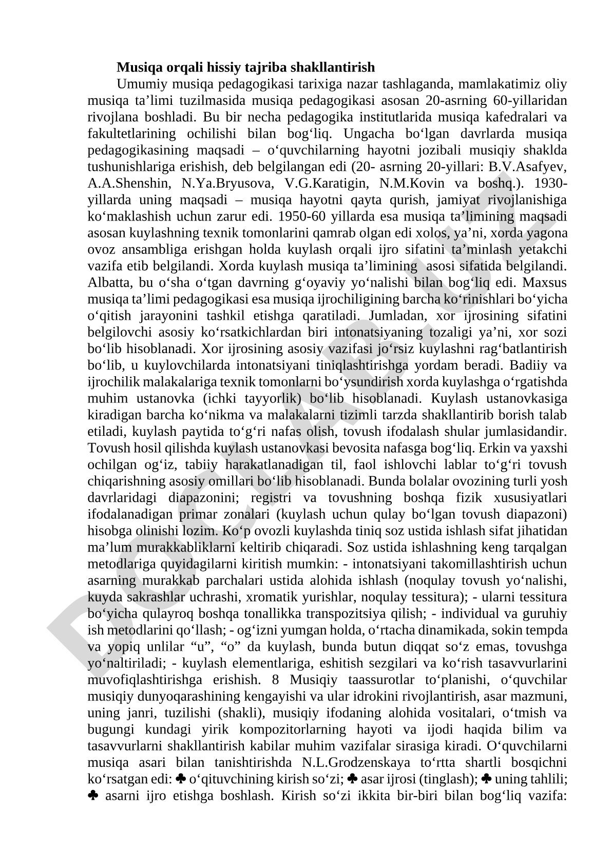 Musiqa orqali hissiy tajriba shakllantirish