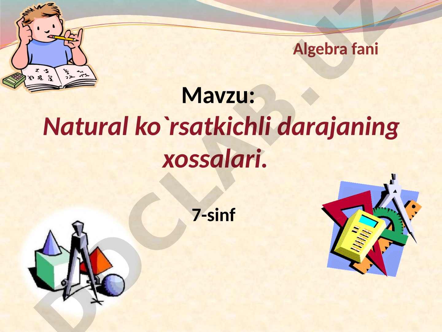 Natural ko'rsatkichli darajaning xossalari