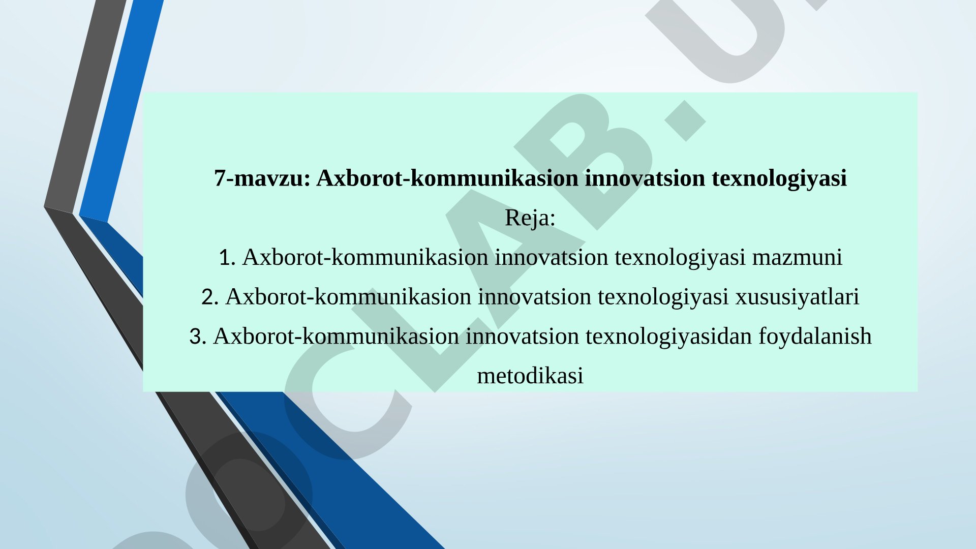 Axborot-kommunikasion innovatsion texnologiyasining mazmuni, xususiyatlari va foydalanish