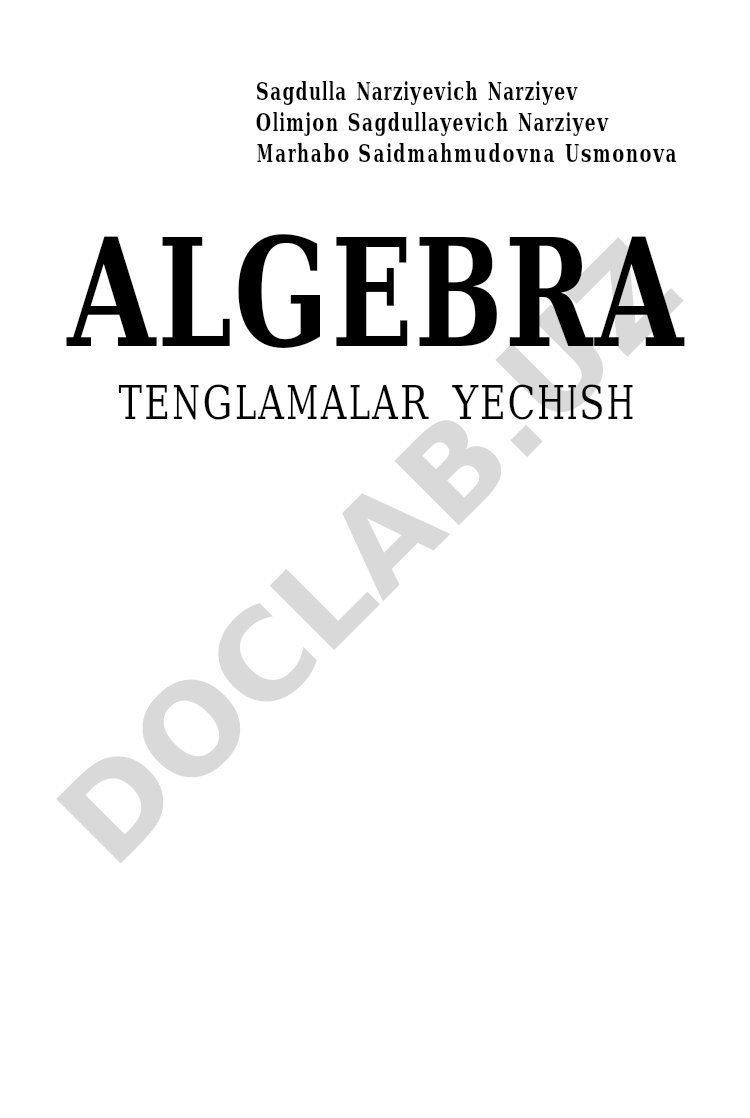 Algebra: tenglamalar yechish
