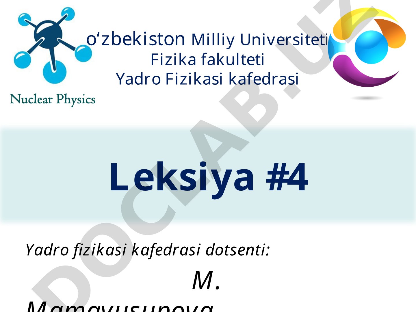 Yadro va elementar zarralar fizikasi