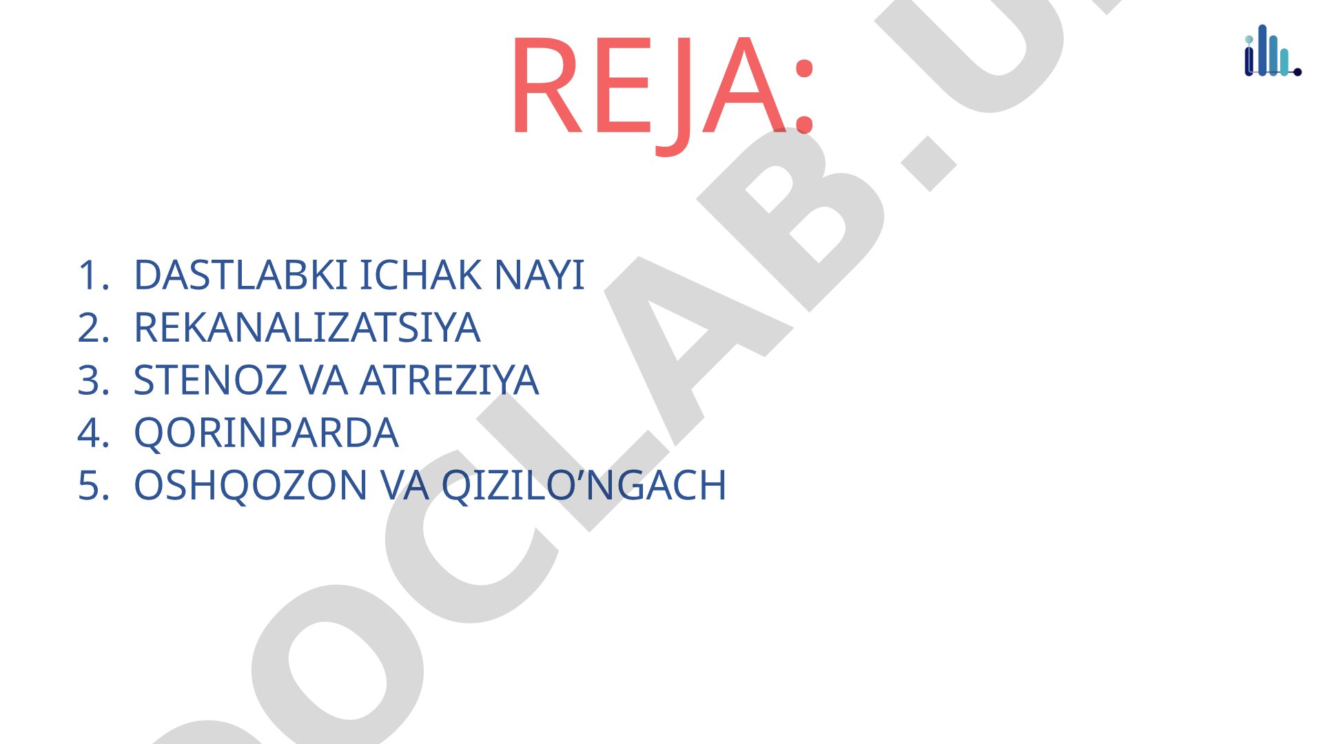 Dastlabki ichak nayi rekanalizatsiya stenoz va atreziya