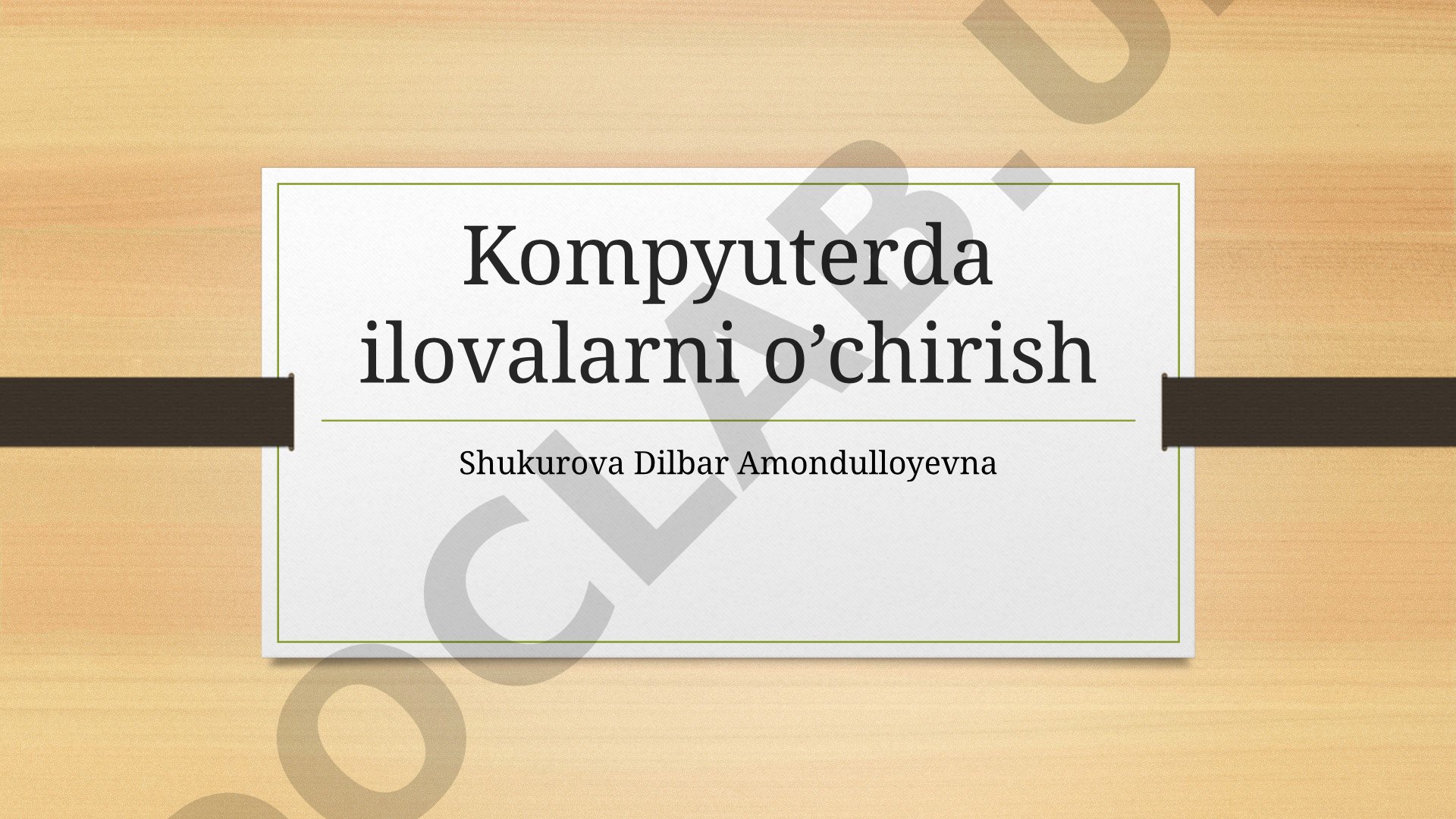 Kompyuterda ilovalarni o’chirish
