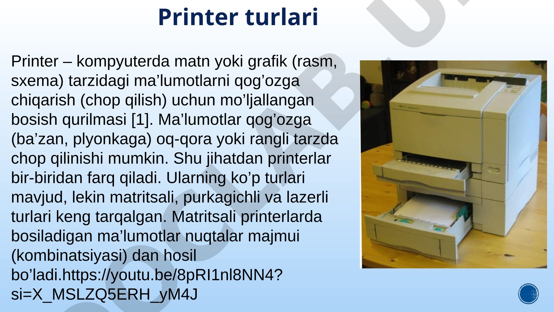 Printer turlari