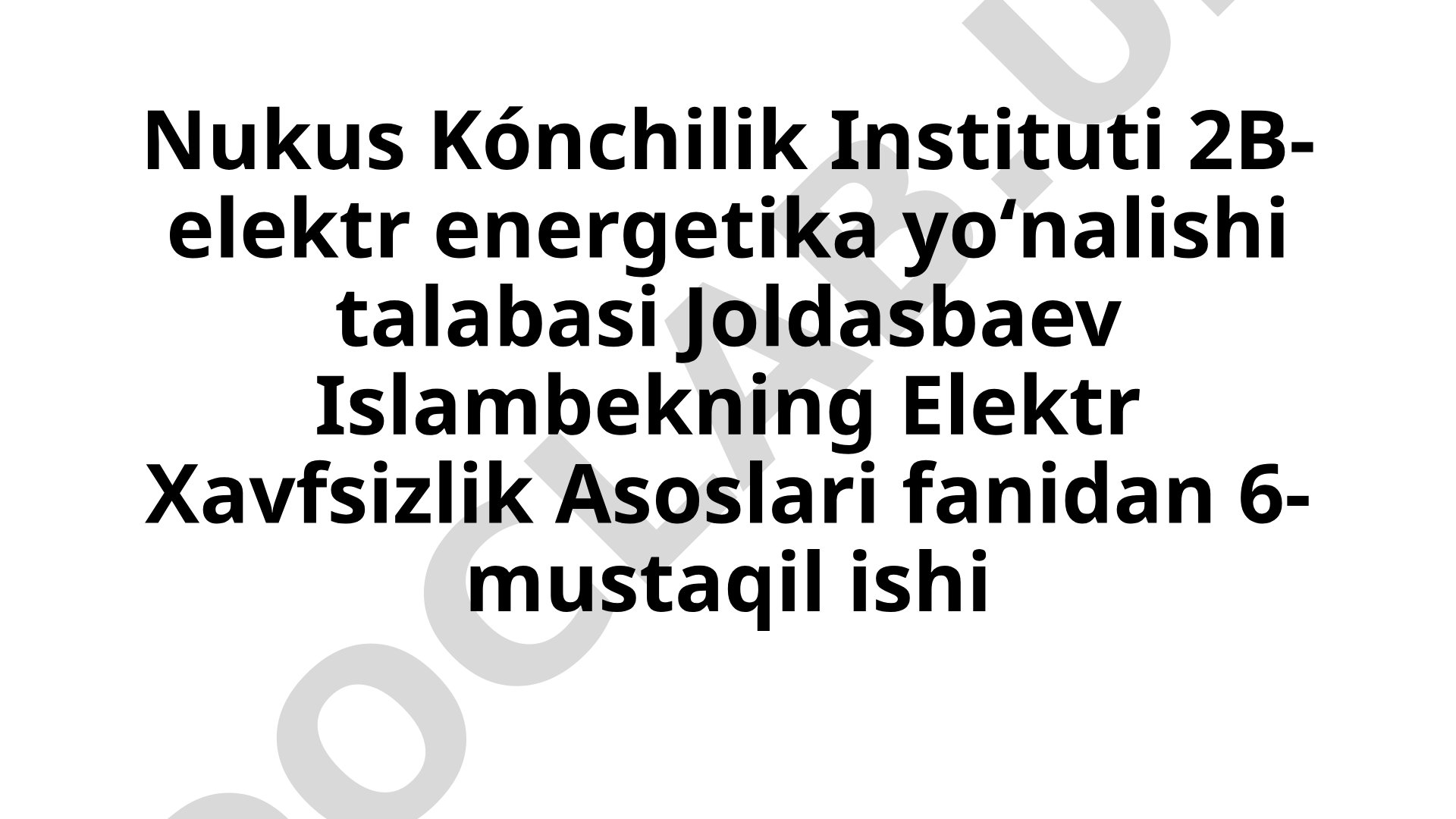 Kuchlanish ostida ishlash
