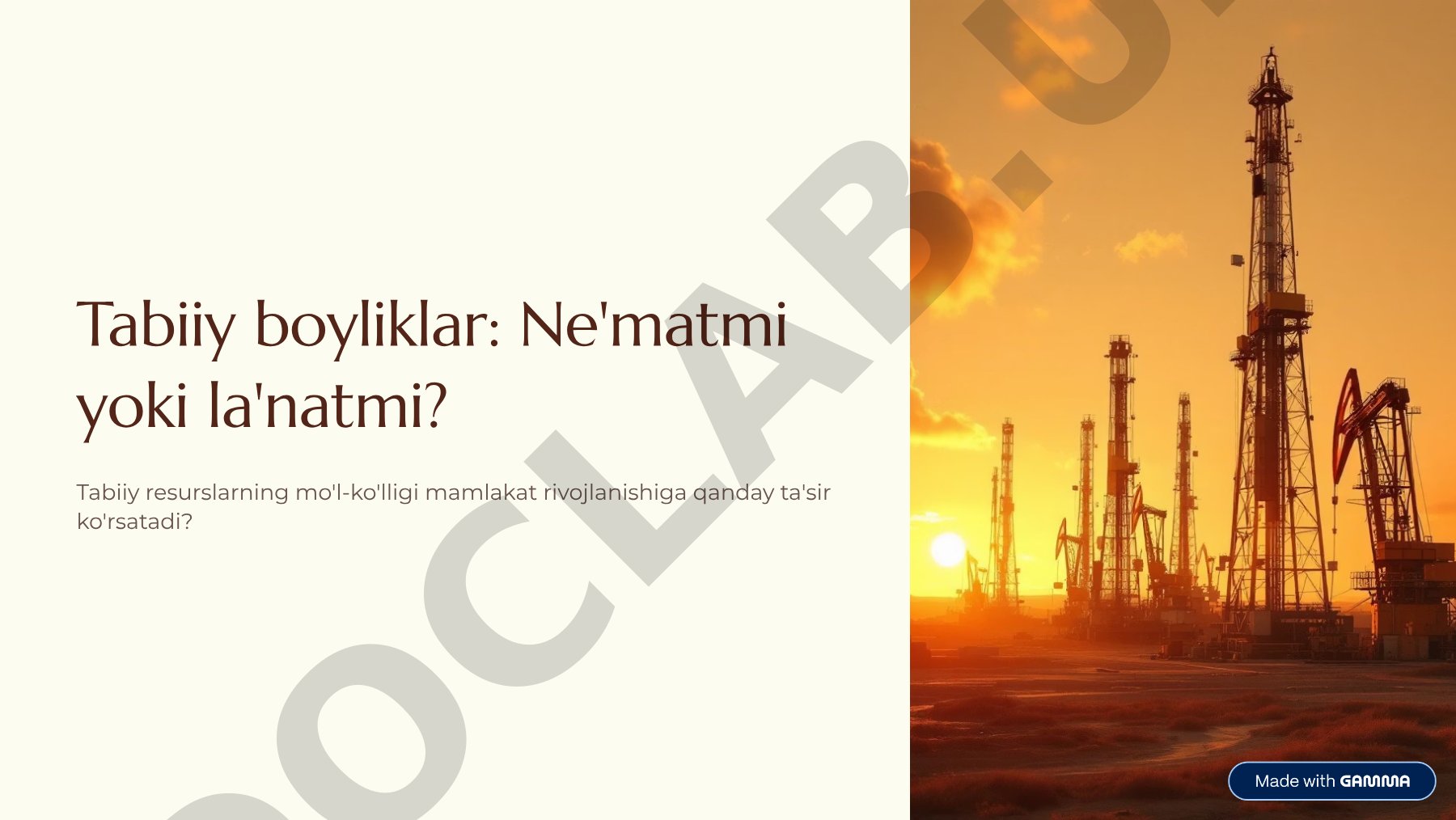 Tabiiy boyliklar: Ne'matmi yoki la'natmi?