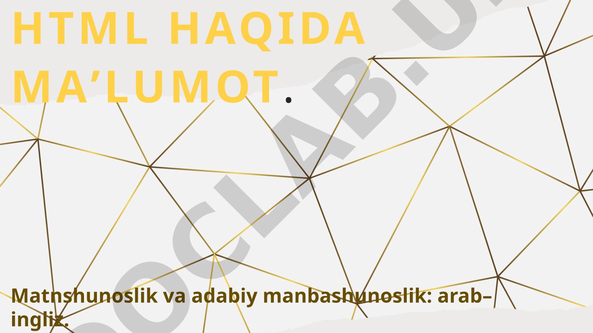 HTML haqida maʼlumot