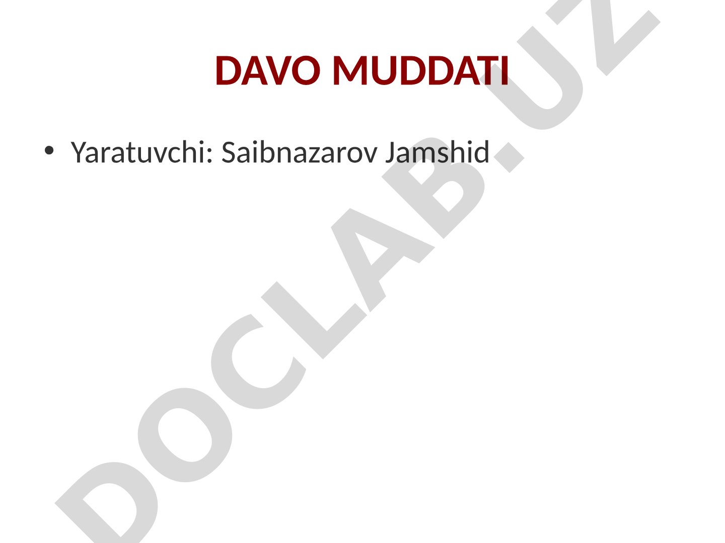 Davo muddati tushunchasi, turlari, boshlanishi, to'xtatilishi va sud amaliyoti