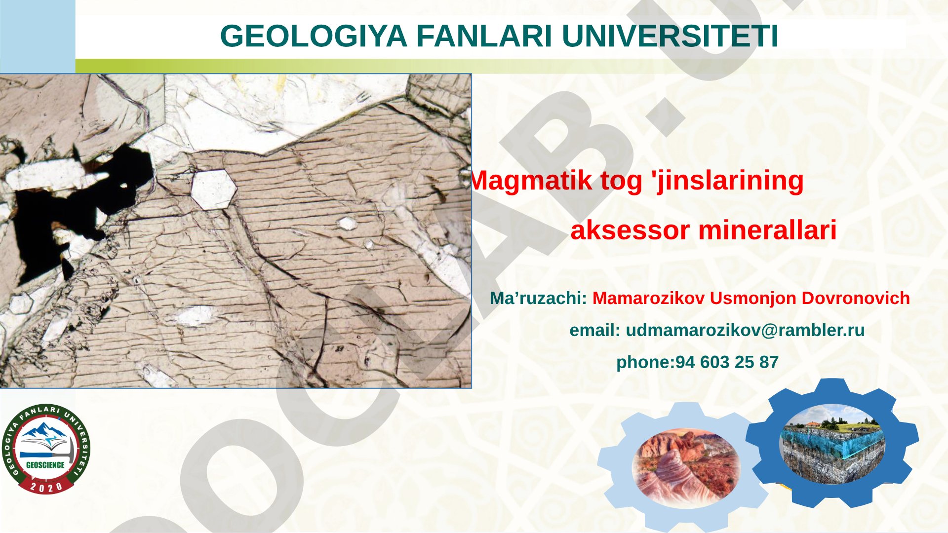 Magmatik tog 'jinslarining aksessor minerallari