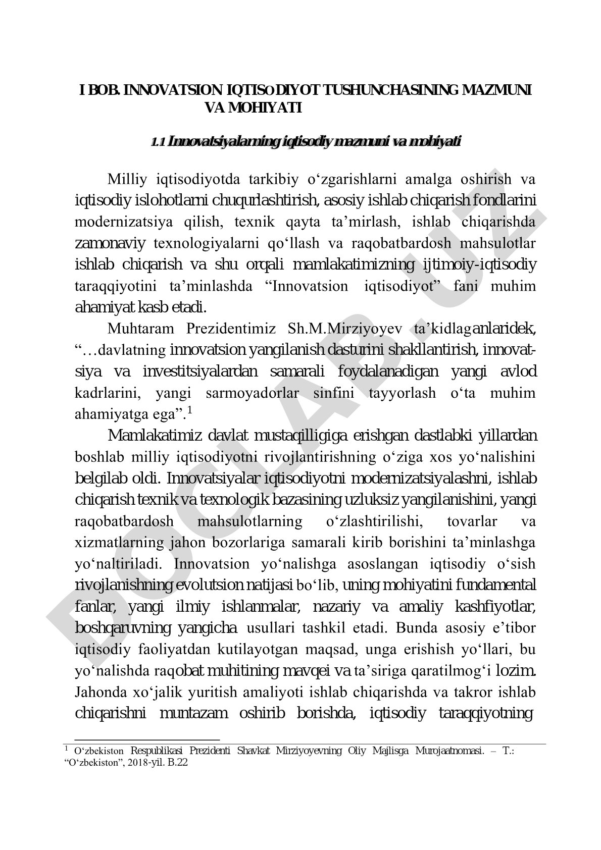Innovatsion iqtisodiyot tushunchasining mazmuni va mohiyati