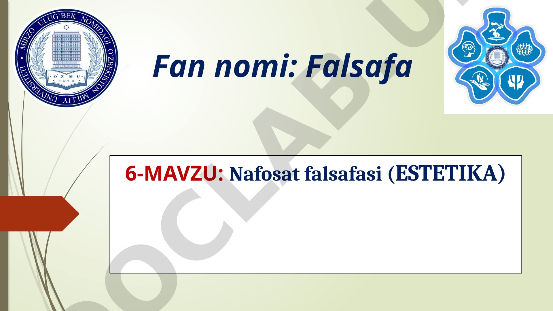 Nafosat falsafasi (ESTETIKA)