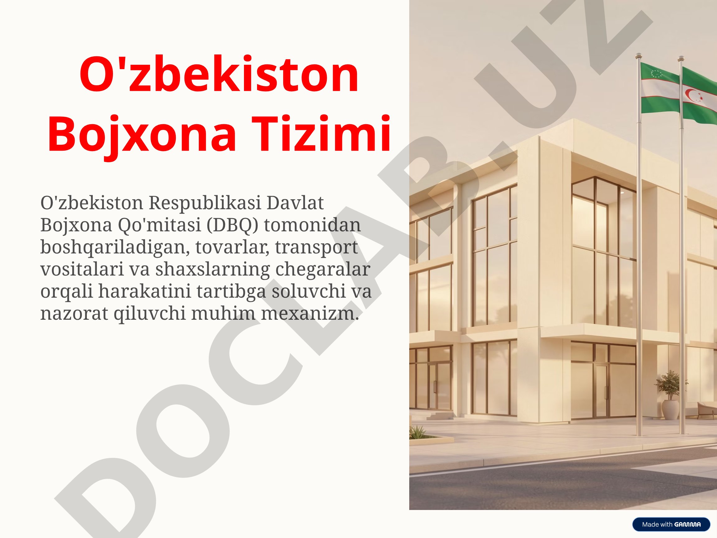 Bojxona tizimining vazifalari va iqtisodiy xavfsizlikdagi roli yoritilgan