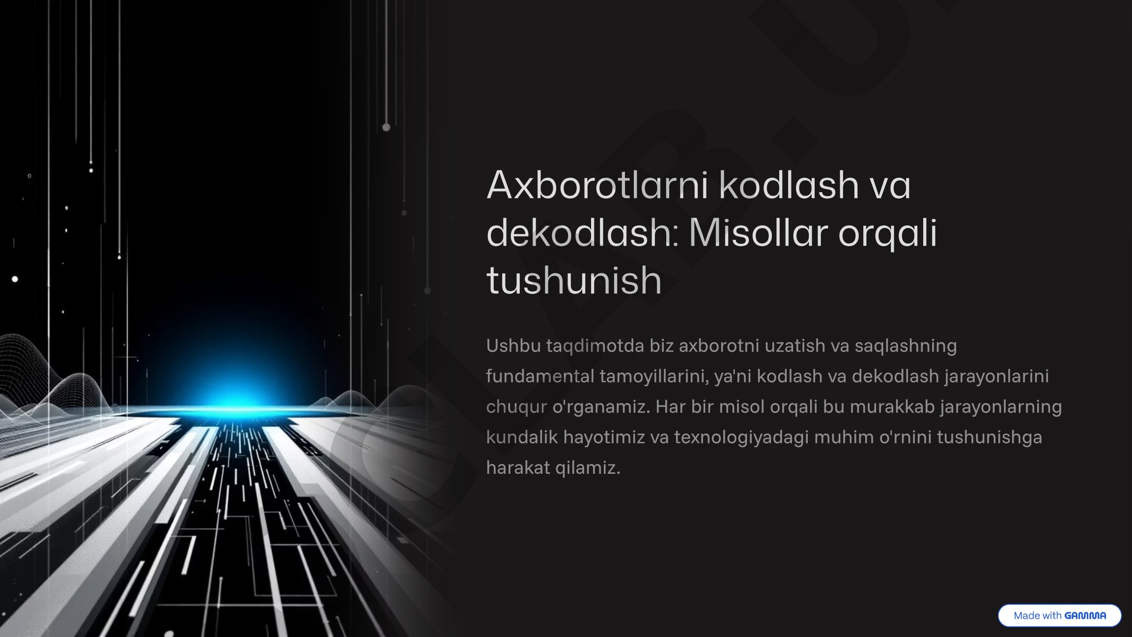 Axborotlarni kodlash va dekodlash: Misollar orqali tushunish