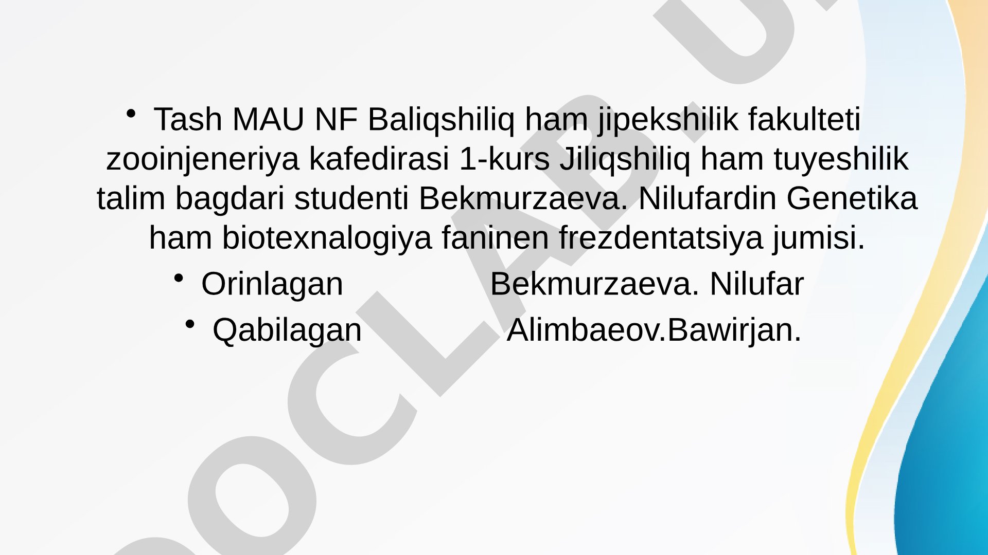 Genlerdin birikken halda nasilden nasilge otiwi jinis genetikasi